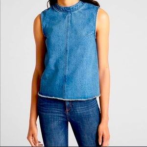 Gap chambray split back tank top